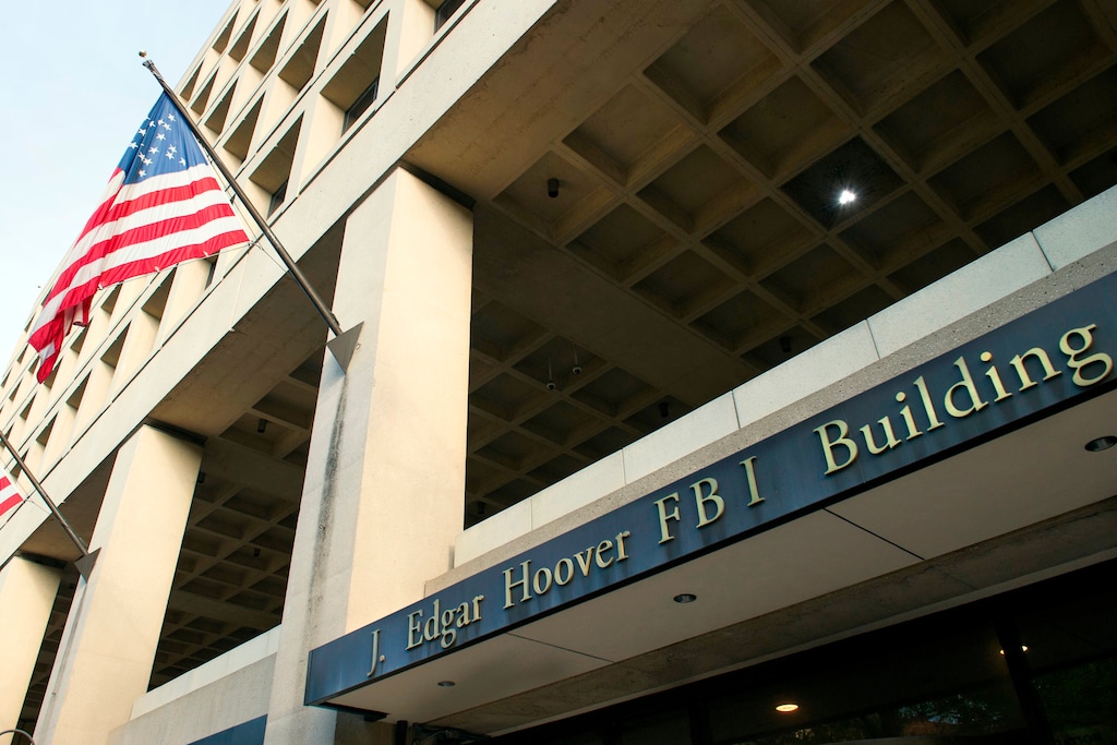 In this Nov. 2, 2016, file photo, the FBI's J. Edgar Hoover headquarter building in Washington.   (AP Photo/Cliff Owen, File)