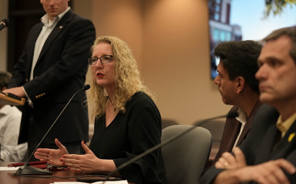 (Bethany Baker  |  The Salt Lake Tribune) Salt Lake County Council member Laurie Stringham in 2025. Stringham lost her contest at the Salt Lake County GOP nominating convention, ending her hopes at reelection.