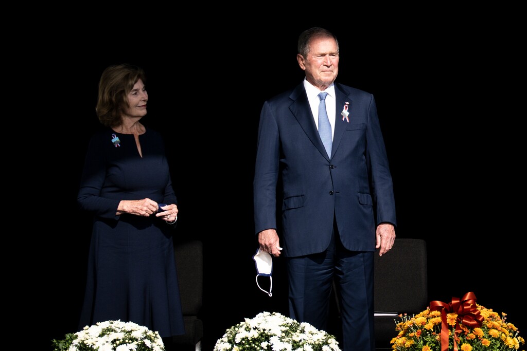(Pete Marovich | The New York Times)

Former President George W. Bush and Laura Bush attend a memorial service at the Flight 93 National Memorial on the 20th anniversary of the Sept. 11 attacks, near Shanksville, Pa., Sept. 11, 2021.