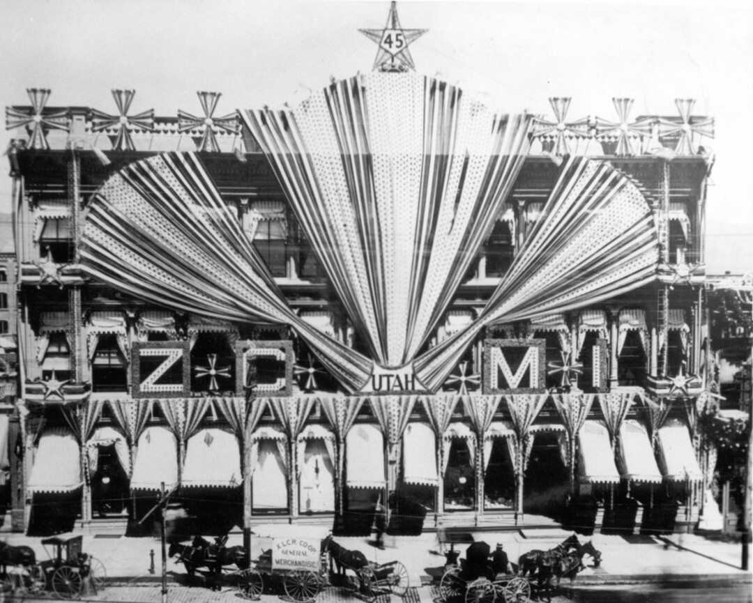 (Courtesy of Rowland Hall)  Celebrations at St. Mark's Grammar School in Salt Lake City for Utah's statehood, in 1897.