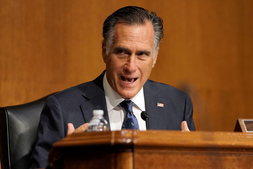 (Greg Nash/Pool via AP) Sen. Mitt Romney, R-Utaho on Thursday, July 30, 2020, in Washington.