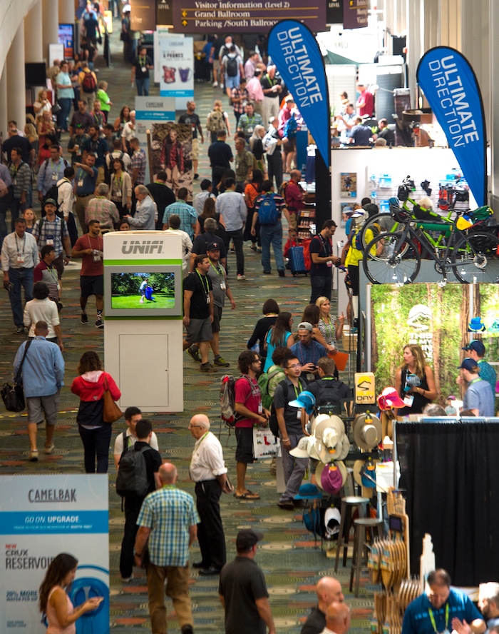Leah Hogsten | The Salt Lake Tribune
Opening day of the Outdoor Retailer Summer Market trade show for outdoor industryÕs manufacturers and retail buyers, August 3, 2016, at the Salt Palace Convention Center.