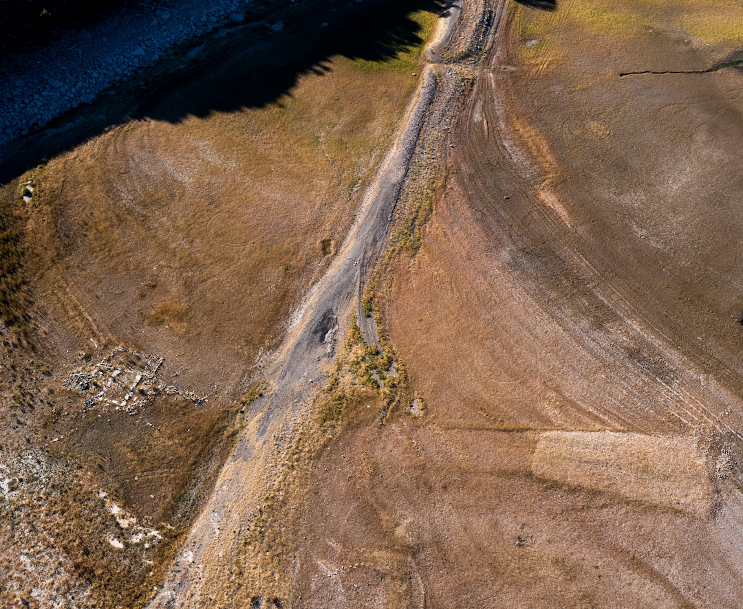 (Rick Egan | The Salt Lake Tribune)  Drought conditions have lowered the level of Rockport Reservoir to reveal parts of an old pioneer ghost town. Monday, Sept. 20, 2021.