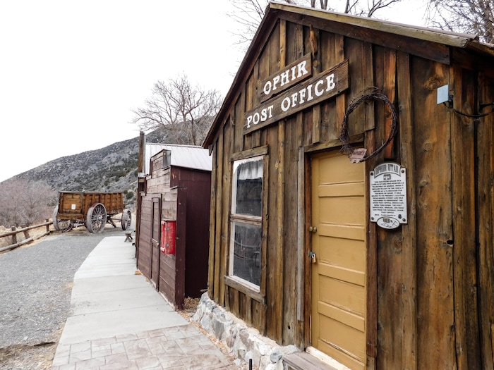 (Erin Alberty | The Salt Lake Tribune) Old mining structures and city buildings line the Ophir Canyon Road, monuments to the once-booming town there. Photo taken Nov. 20, 2017.