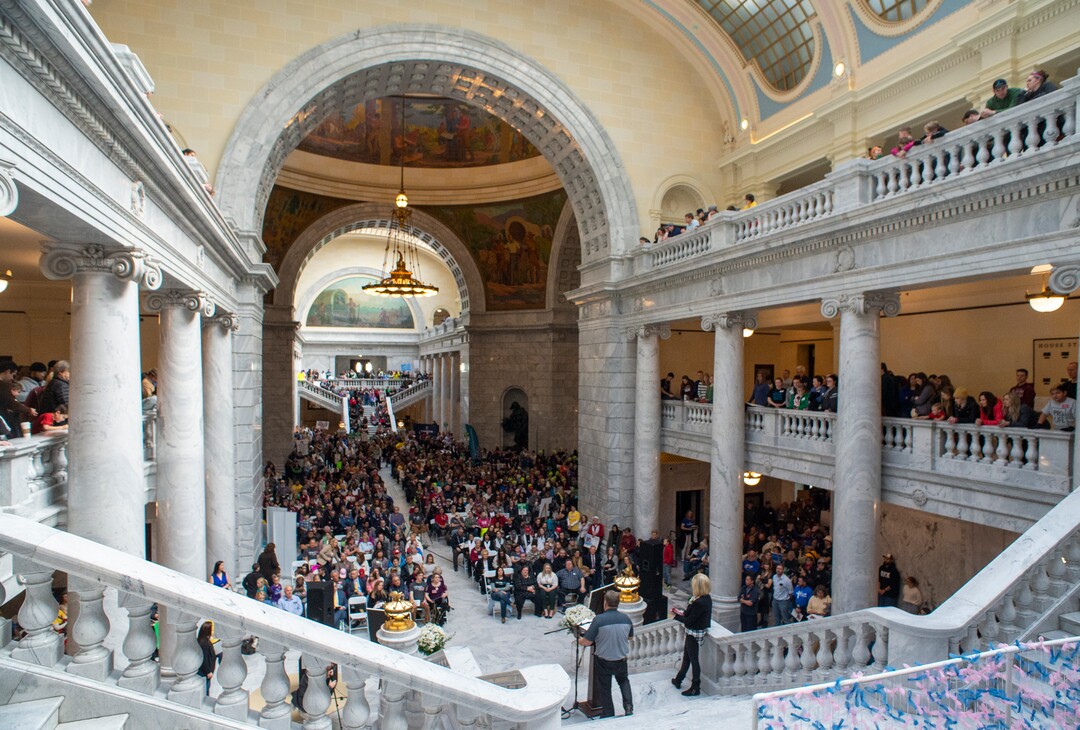 (Rick Egan  |  The Salt Lake Tribune)     Utah State Sen. Curt Bramble speaks at the  March for Life Utah rally at the Utah State Capitol, Saturday, Jan. 25, 2020.