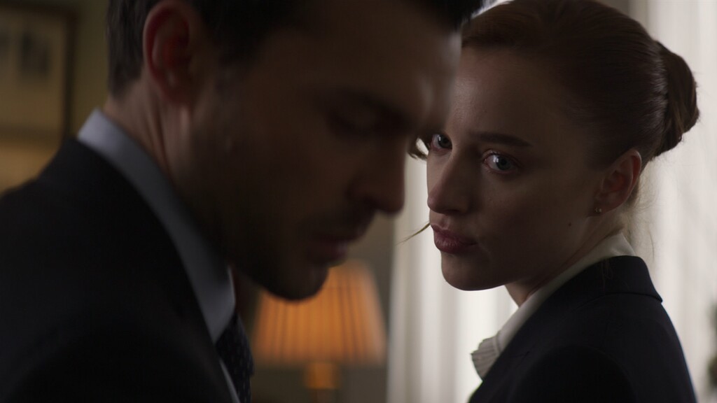 (Sundance Institute) Alden Ehrenreich, left, and Phoebe Dynevor play a couple whose relationship is put to the test in writer-director Chloe Domont's "Fair Play," an official selection of the U.S. Dramatic Competition at the 2023 Sundance Film Festival.