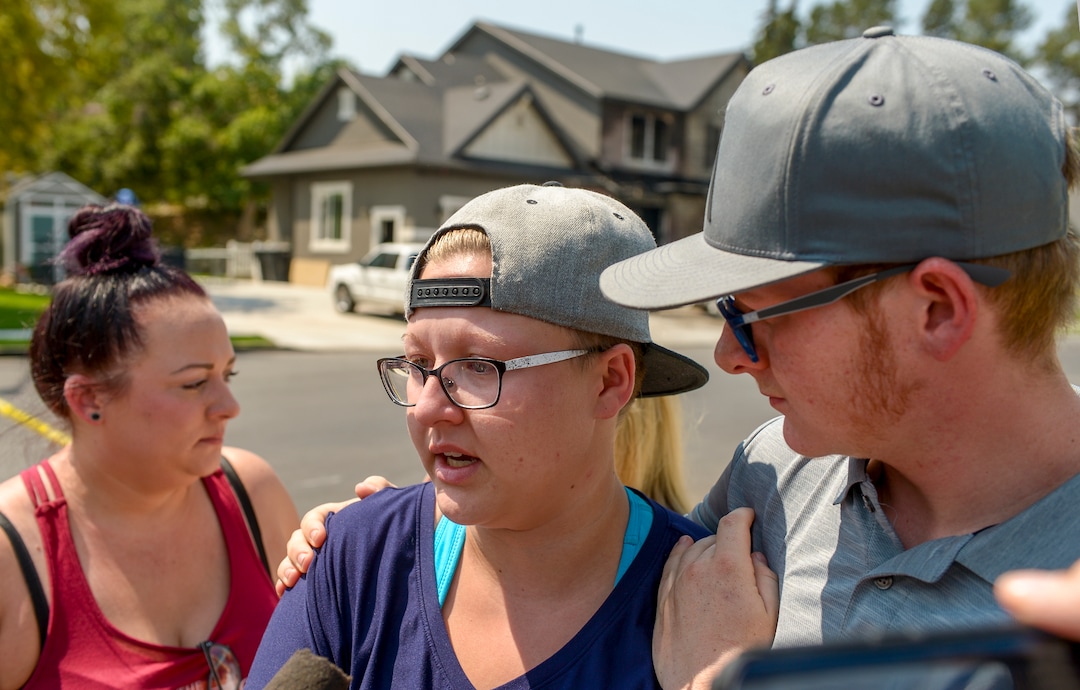 Leah Hogsten  |  The Salt Lake Tribune  "None us us saw this coming," said Joslyn Youd, 21, with her brother Parker Youd, 17, talking about her father Duane "Rhedd" Youd near the house at 584 E. East Canyon Road in Payson where Youd, 47, crashed a plane about 2:30 a.m., Monday, August 13, 2018. Youd died in the plane crash. Firefighters arrived to find the home engulfed in flames. The two people inside the home escaped through the back of the home and were uninjured. Youd had been booked into the Utah County Jail about 7:30 p.m. Sunday after being suspected of assaulting his wife. He bailed out of jail; returned to the home with a police officer about midnight to retrieve belongings and his truck; and left without incident.