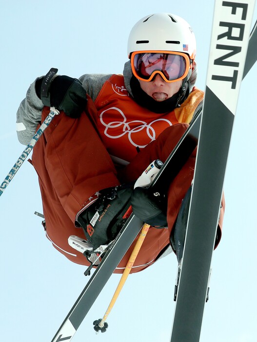 Alex Ferreira, of the United States, jumps during the men's halfpipe finals at Phoenix Snow Park at the 2018 Winter Olympics in Pyeongchang, South Korea, Thursday, Feb. 22, 2018. (AP Photo/Kin Cheung)