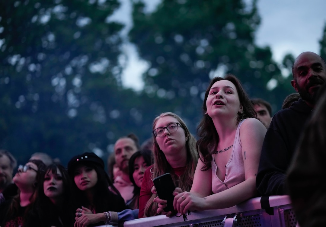 (Francisco Kjolseth  | The Salt Lake Tribune) Fans during New Order at Kilby Court Block Party in Salt Lake City on Thursday, May 15, 2025.