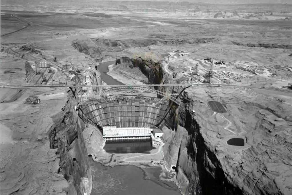 Photo courtesy U.S. Bureau of Reclamation

Glen Canyon Dam under construction, c. 1960-63.