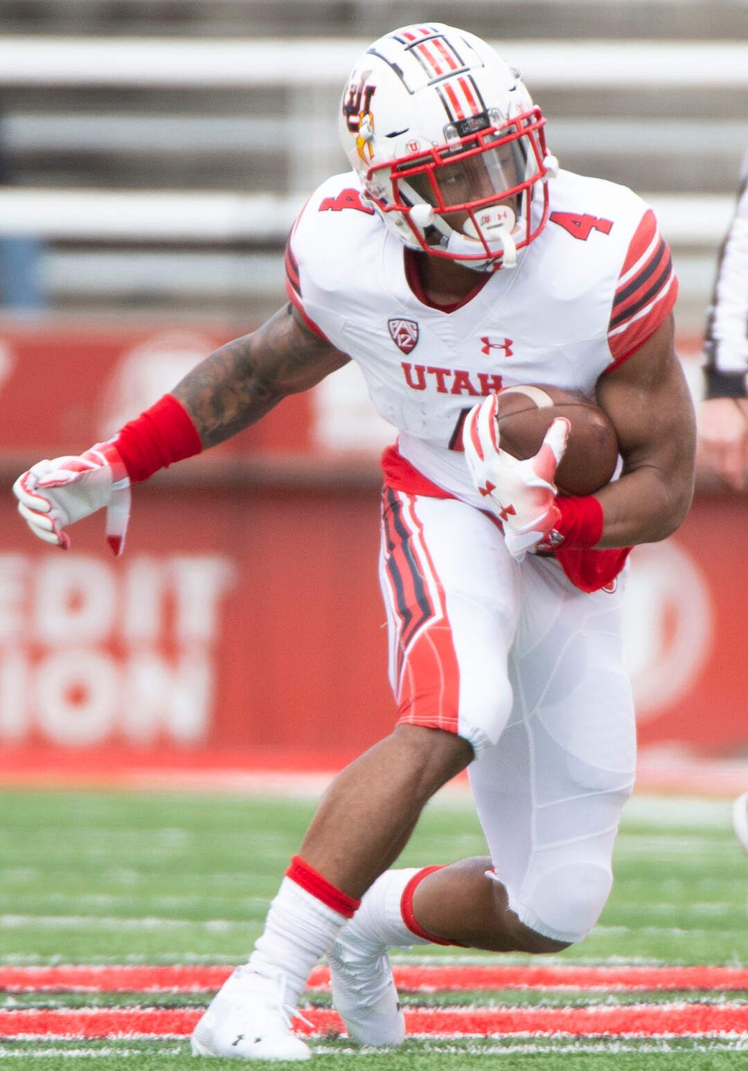 (Rick Egan  |  The Salt Lake Tribune) TJ Green runs the ball, in Utah's spring Red-White game at Rice-Eccles Stadium, Saturday, April 13, 2019.