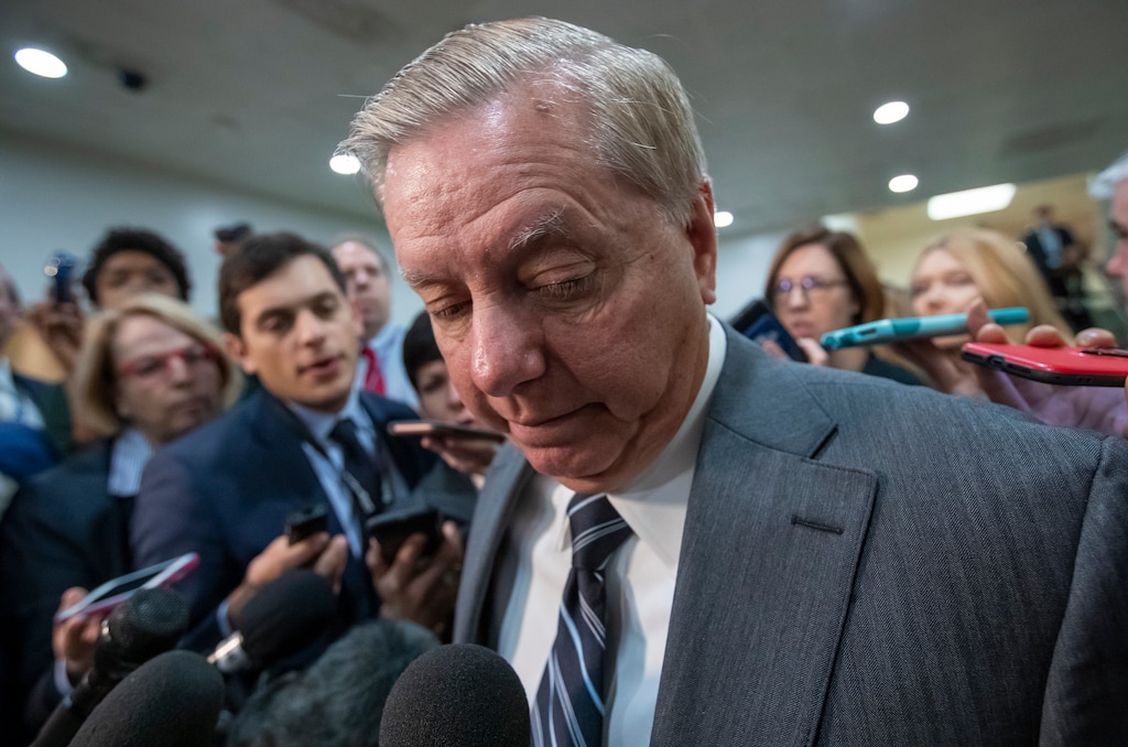 Sen. Lindsey Graham, R-S.C., chairman of the Subcommittee on Crime and Terrorism, pauses as he speaks to reporters after a closed-door security briefing by CIA Director Gina Haspel on the slaying of Saudi journalist Jamal Khashoggi and involvement of the Saudi crown prince, Mohammed bin Salman, at the Capitol in Washington, Tuesday, Dec. 4, 2018. Graham said there is "zero chance" the crown prince wasn't involved in Khashoggi's death. (AP Photo/J. Scott Applewhite)