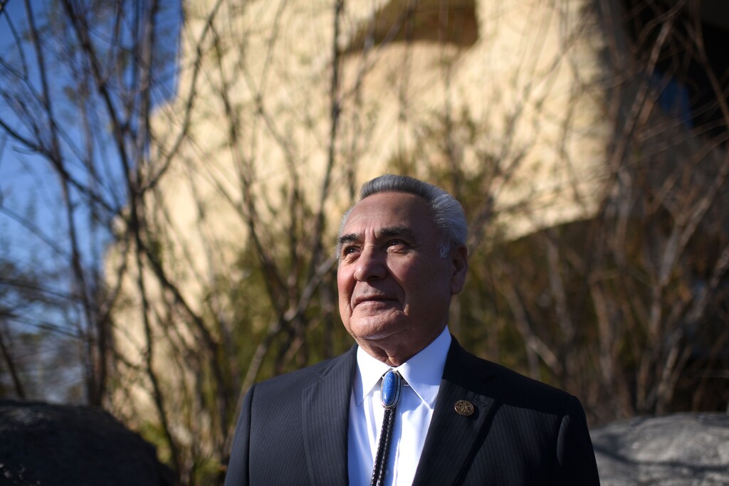 (Michael Robinson Chavez | The Washington Post) Jefferson Keel, a Native American Vietnam vet, who won a Bronze Star, poses for a portrait at the Museum of the American Indian in Washington, DC on December 19, 2017.