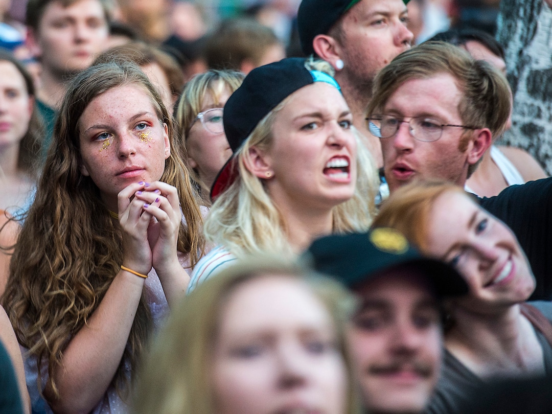 (Chris Detrick  |  The Salt Lake Tribune)  Audience members watch as Little Dragon performs during the opening night of the 30th annual Salt Lake City Twilight Concert Series in Pioneer Park Thursday, July 20, 2017. 