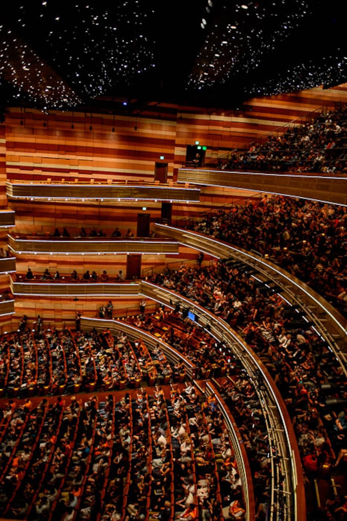 (Trent Nelson | The Salt Lake Tribune)
Students in the Hamilton Education Project, or EduHam, watch their fellow students perform for the cast of "Hamilton," at the Eccles Theater in Salt Lake City, Friday May 4, 2018.