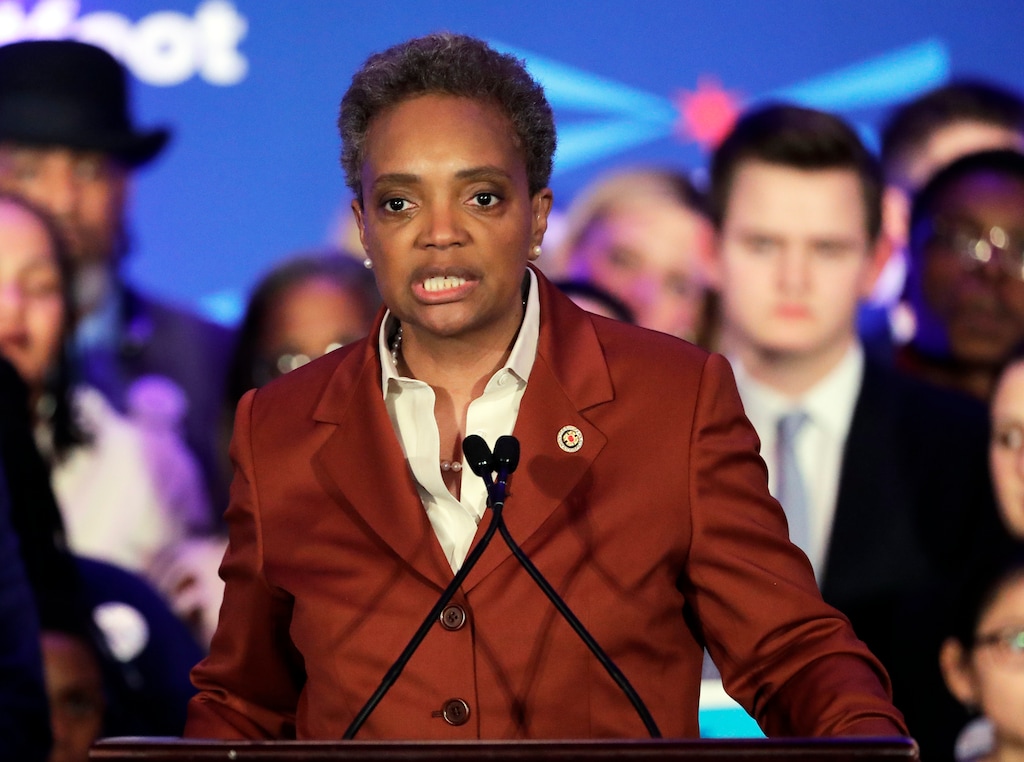 Lori Lightfoot speaks at her election night party Tuesday, April 2, 2019, in Chicago. Lori Lightfoot elected Chicago mayor, making her the first African-American woman to lead the city. (AP Photo/Nam Y. Huh)