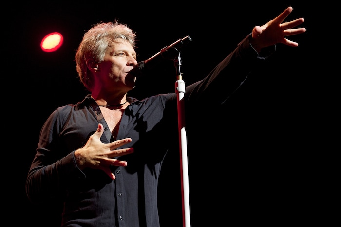 (Photo courtesy of David Bergman) Frontman Jon Bon Jovi performs at a Bon Jovi listening party for the album "This House is Not For Sale" at the London Palladium in London, England on Oct. 10, 2016.