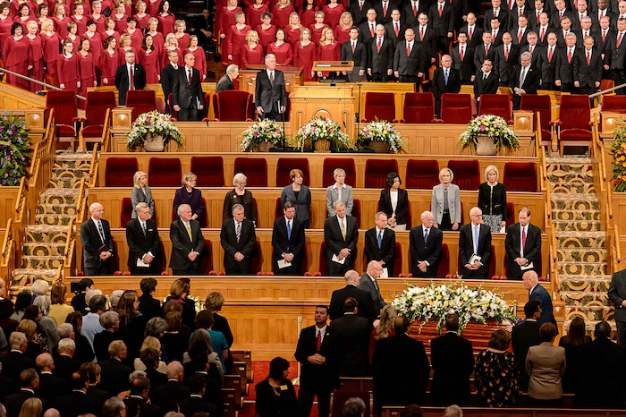 (Trent Nelson | The Salt Lake Tribune)  Funeral services for Elder Robert D. Hales at the Salt Lake Tabernacle in Salt Lake City Friday October 6, 2017.