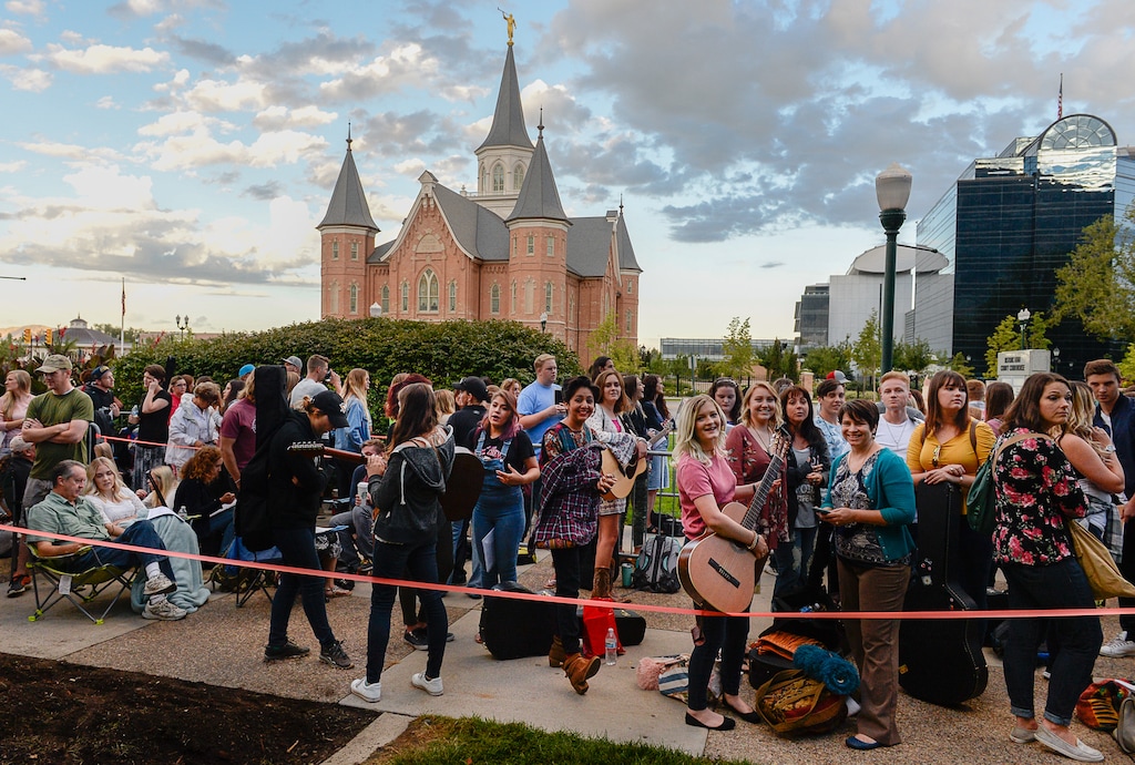 (Francisco Kjolseth | Tribune file photo) "American Idol" hopefuls line up to audition in downtown Provo on Aug. 23, 2017.