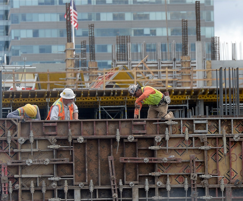 (Al Hartmann | Tribune file photo)Construction workers set forms at large building project at 200 South between 200 West  and 300 West on May 2, 2017.  Work is plentiful with Utah having the lowest unemployment rate of any state.
