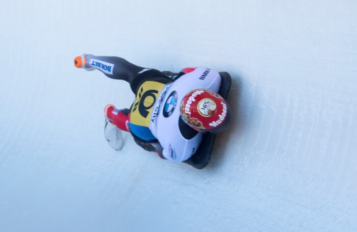 (Rick Egan  |  The Salt Lake Tribune)   Alexander Gassner, Germany, competes in the BMW IBSF World Cup Men's Skeleton competition, Saturday, November 18, 2017.