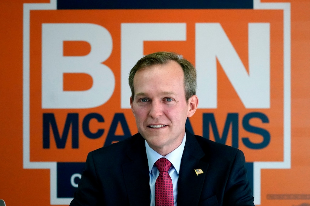 Democratic incumbent U.S. Rep. Ben McAdams speaks following a news conference Wednesday, Oct. 28, 2020, in Salt Lake City. (AP Photo/Rick Bowmer)