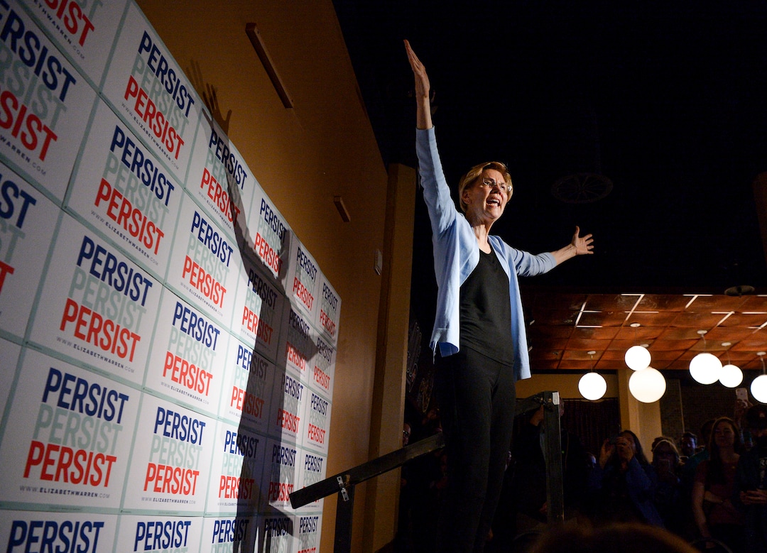 Leah Hogsten  |  The Salt Lake Tribune  Massachusetts Sen. Elizabeth Warren speaks to supporters at The Depot in Salt Lake City on Wednesday  April 17, 2019. Warren is a Democratic 2020 presidential candidate.   