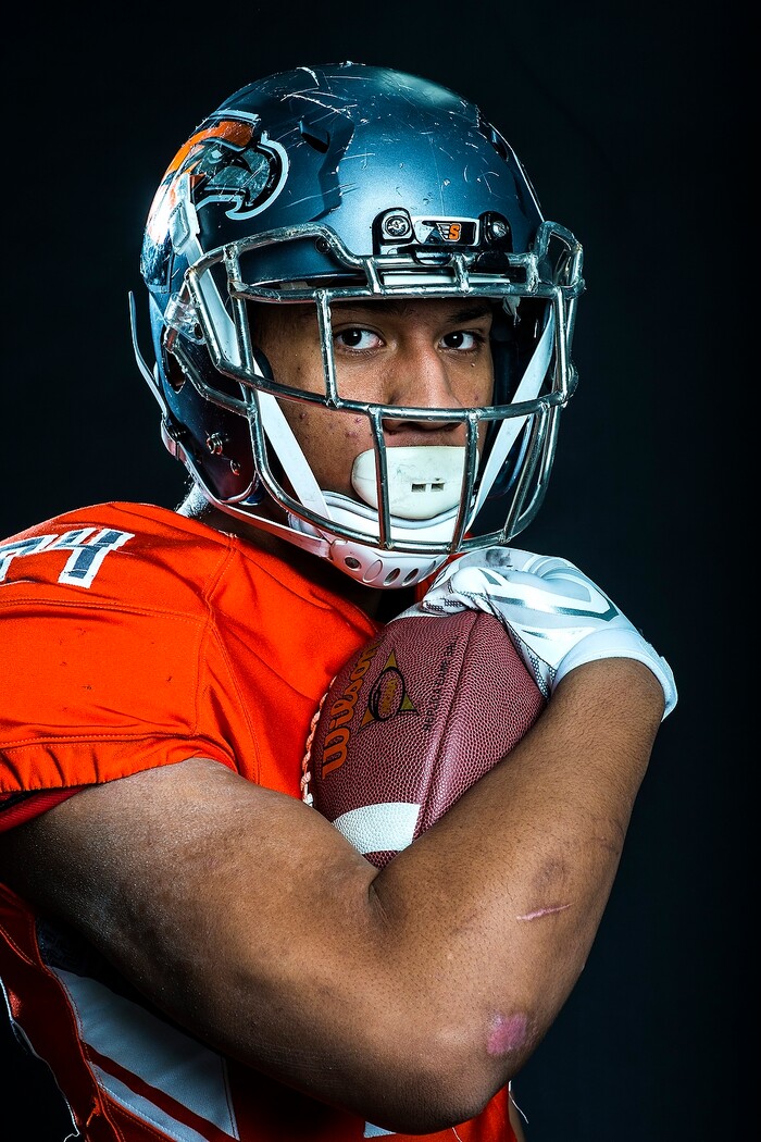 (Chris Detrick | The Salt Lake Tribune) Skyridge's Blayden Togiai poses for a portrait Friday, December 15, 2017.