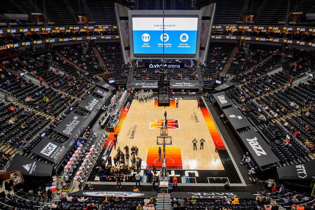 (Trent Nelson  |  The Salt Lake Tribune) A limited number of fans watch the Utah Jazz host the Minnesota Timberwolves, NBA basketball at Vivint Smart Home Arena in Salt Lake City on Saturday, Dec. 26, 2020.