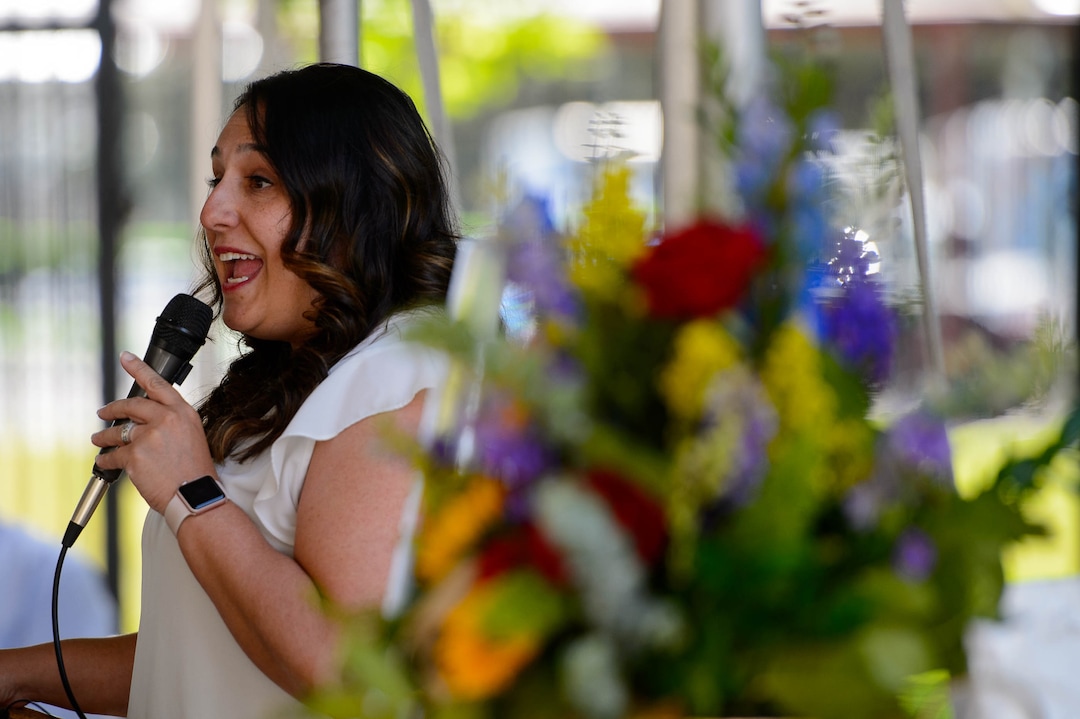(Trent Nelson  |  The Salt Lake Tribune)Joni Clark speaks at the 10 Year Anniversary Celebration at Palmer Court in Salt Lake City on Thursday June 13, 2019.