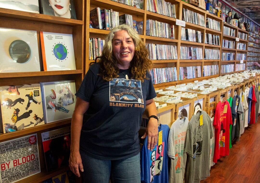 (Rick Egan  |  The Salt Lake Tribune)        Lisa Cretsinger, owner, Groovacious Records in Cedar City, Wednesday, June 19, 2019.