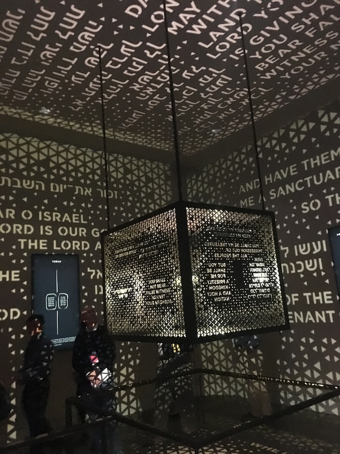 (Thomas Burr | The Salt Lake Tribune) Passages from the Hebrew Bible are projected in a room at the new Museum of the Bible in Washington, D.C.