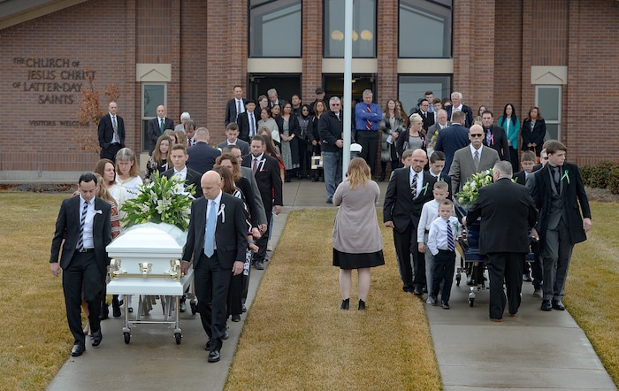 (Francisco Kjolseth  |  The Salt Lake Tribune) Funeral services are held for Consuelo Alejandra Haynie and her children Milan, 12, Alexis, 15 and Matthews, 14, in Grantsville on Friday, Jan. 24, 2020. The killing of the Utah mother and three of her children by a gunman identified by police as her 16-year-old son is "nearly unbearable" for the father who survived, a lawyer said Thursday, Jan. 23, 2020.