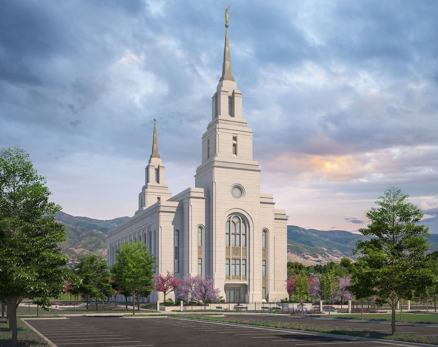 (Courtesy The Church of Jesus Christ of Latter-day Saints) This artist's rendering shows the new LDS temple that will be built in Layton. Groundbreaking on the site is set for May 30, 2020.