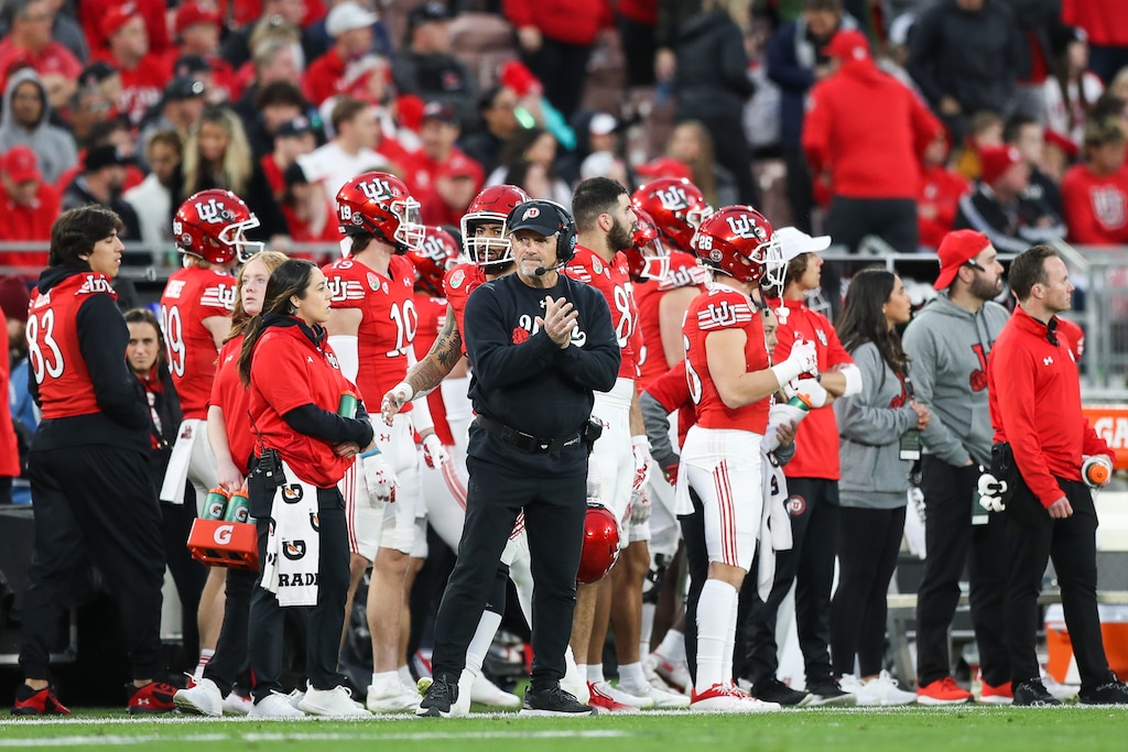 (Meg Oliphant | Special to The Tribune) Utah head coach Kyle Whittingham looks on from the sideline during the third quarter against the Penn State Nittany Lions at Rose Bowl Stadium on Jan. 2, 2023 in Pasadena, Calif.