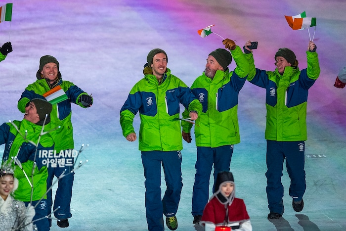 (Chris Detrick | The Salt Lake Tribune) Members of team Ireland are introduced during the Pyeongchang 2018 Winter Olympics opening ceremony at Olympic Stadium Friday, February 9, 2018.