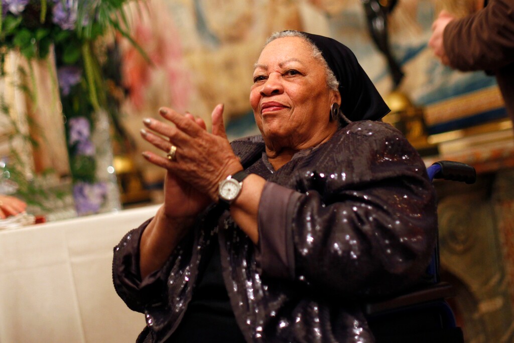 (Thibault Camus | AP photo)

In this Sept. 21, 2012, photo, U.S. novelist Toni Morrison applauds as she attends the America Festival at the U.S. embassy, in Paris.