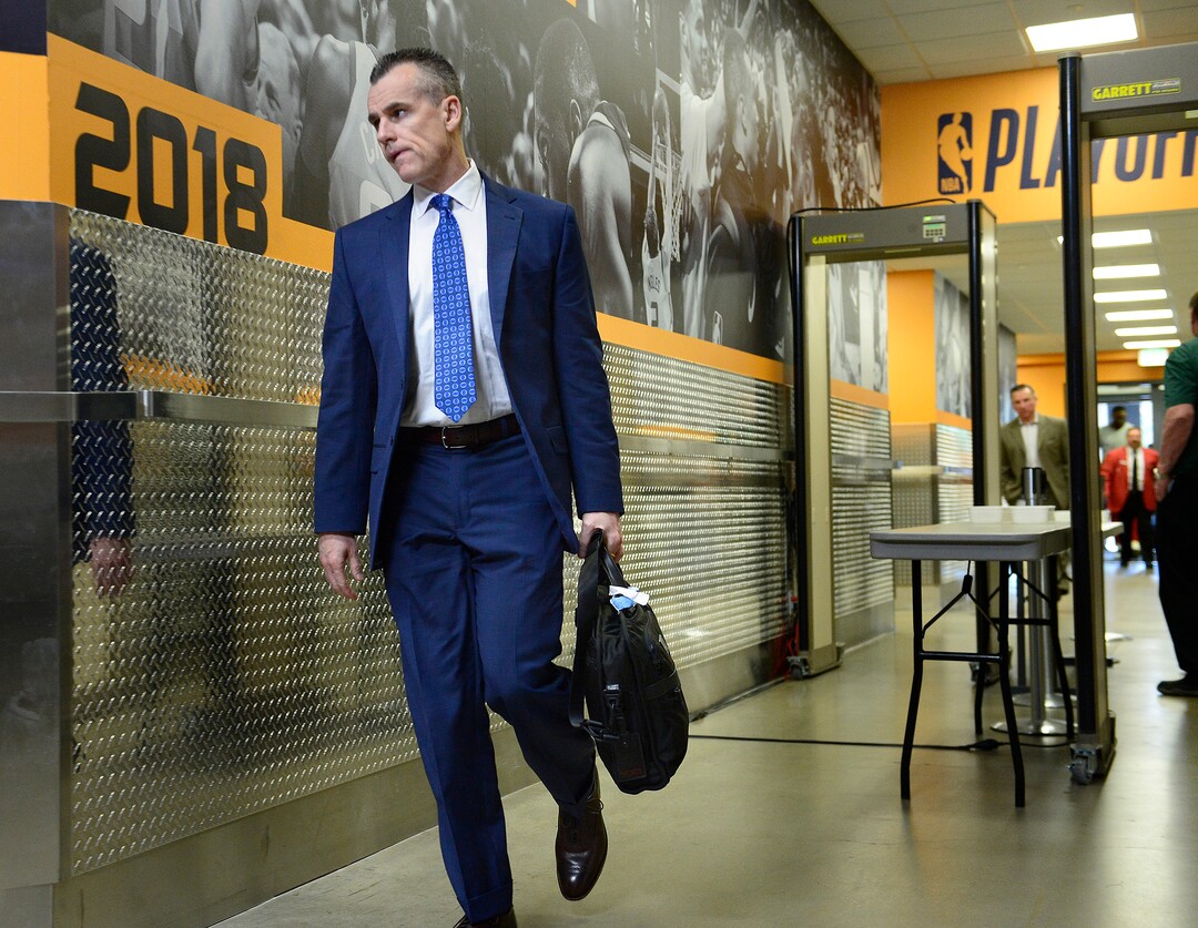 (Scott Sommerdorf | The Salt Lake Tribune)Thunder head coach Billy Donovan arrives at the arena prior to Game 6 of the first round playoff game between Utah and Oklahoma City, Friday, April 27, 2018.