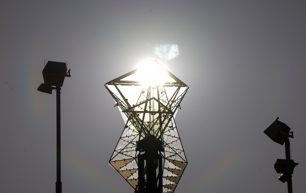(Chris Samuels | The Salt Lake Tribune) The 2002 Olympic Cauldron at Rice-Eccles Stadium in Salt Lake City, Wednesday, April 10, 2024.