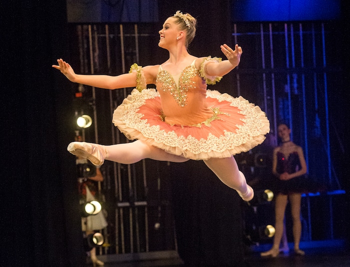 (Rick Egan  |  The Salt Lake Tribune)     McKenna Osborne, 16, competes in the 2018 Youth America Grand Prix Regional Semi-Finals at the University of Utah Marriott Center for Dance, Saturday, Feb. 17, 2018.