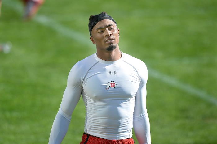 Scott Sommerdorf | The Salt Lake Tribune
New Utah WR Darren Carrington II after the first day of Utah fall football camp, Friday, July 28, 2017. during the first day of Utah fall football camp, Friday, July 28, 2017.