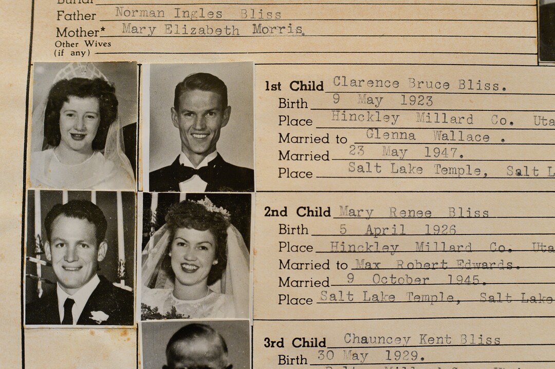 (Francisco Kjolseth  |  The Salt Lake Tribune)  Michael Bliss' father, Army 1st Lt. Clarence Bruce Bliss, went missing in action in 1952 during the Korean War when the younger Bliss was 3 years old. Old photographs, including his parents marriage certificate fill in for memories of his father. He is hoping the remains the North Korean government recently provided to the United States includes his father.