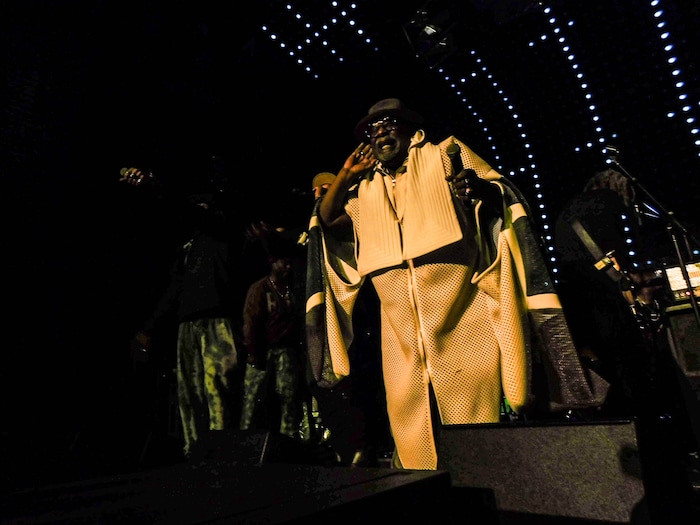 (Erin Alberty | The Salt Lake Tribune) George Clinton and Parliament Funkadelic perform for Outdoor Retailer show attendees at a party Jan. 25, 2018 in the Temple Nightclub in Denver.