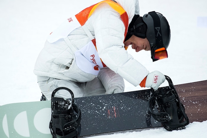 (Chris Detrick  |  The Salt Lake Tribune)  Shaun White reacts after winning gold on his run during the men's halfpipe finals at Phoenix Snow Park during the Pyeongchang 2018 Winter Olympics Wednesday, Feb. 14, 2018.  White won the event with a 97.75, his third Olympic gold medal in the halfpipe (2006, 2010, 2018).