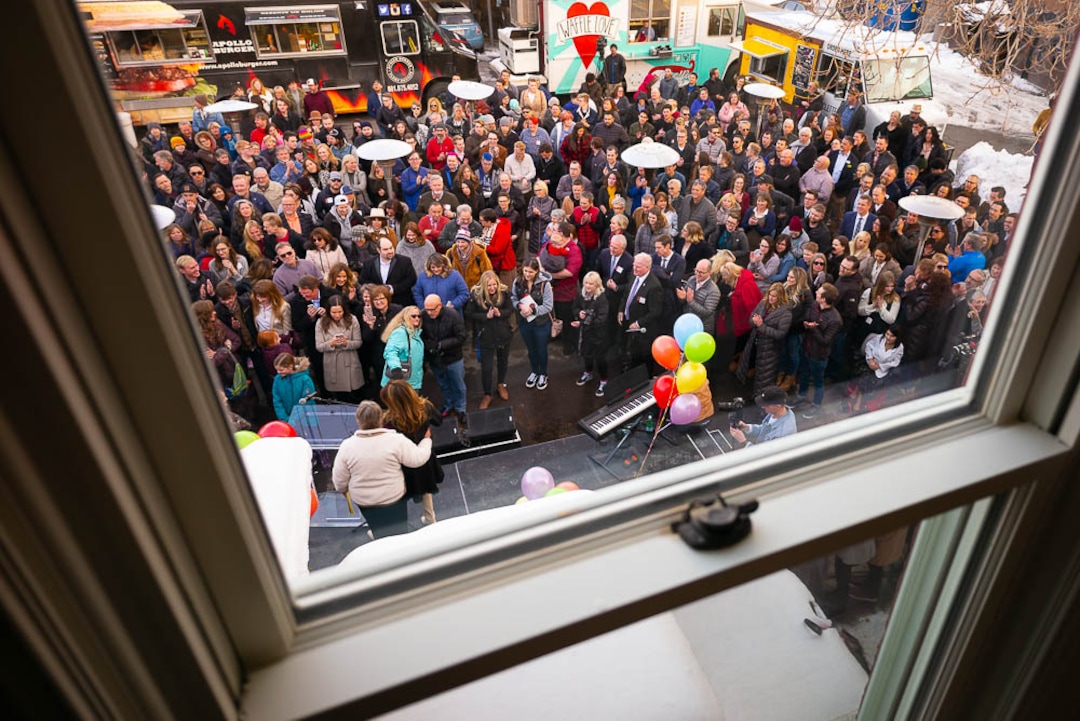 (Trent Nelson | The Salt Lake Tribune)  A crowd on hand for the ribbon cutting as Encircle: LGBTQ+ Family and Youth Resource Center opens its second location in Salt Lake City on Friday February 8, 2019.