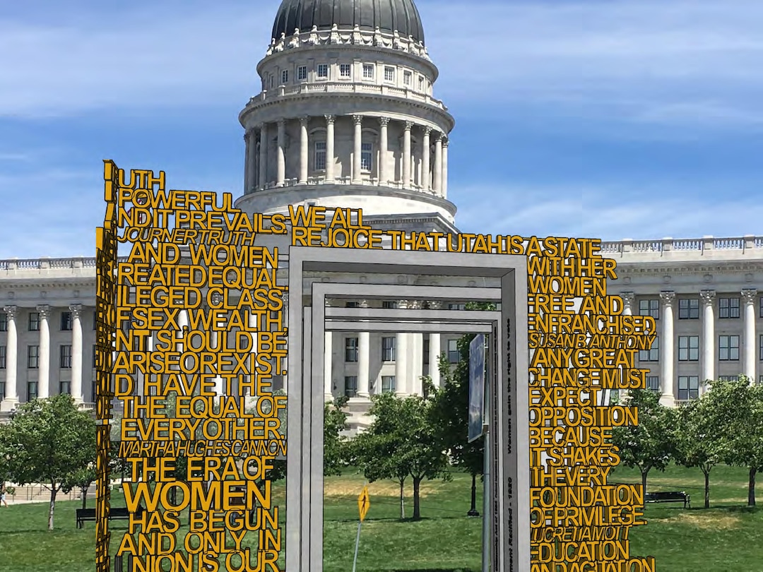 (Photo courtesy of Better Days 2020) The sculpture will include quotes from prominent suffrage leaders in Utah and the nation.