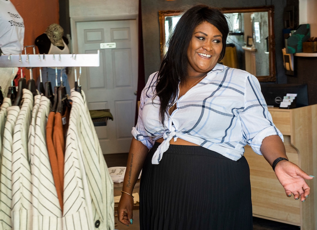 (Rick Egan  |  The Salt Lake Tribune) Angelique Gordon is co-owner of A La  Mode, a personal styling business and boutique, on 900 South in Salt Lake City, Friday, June 12, 2020.