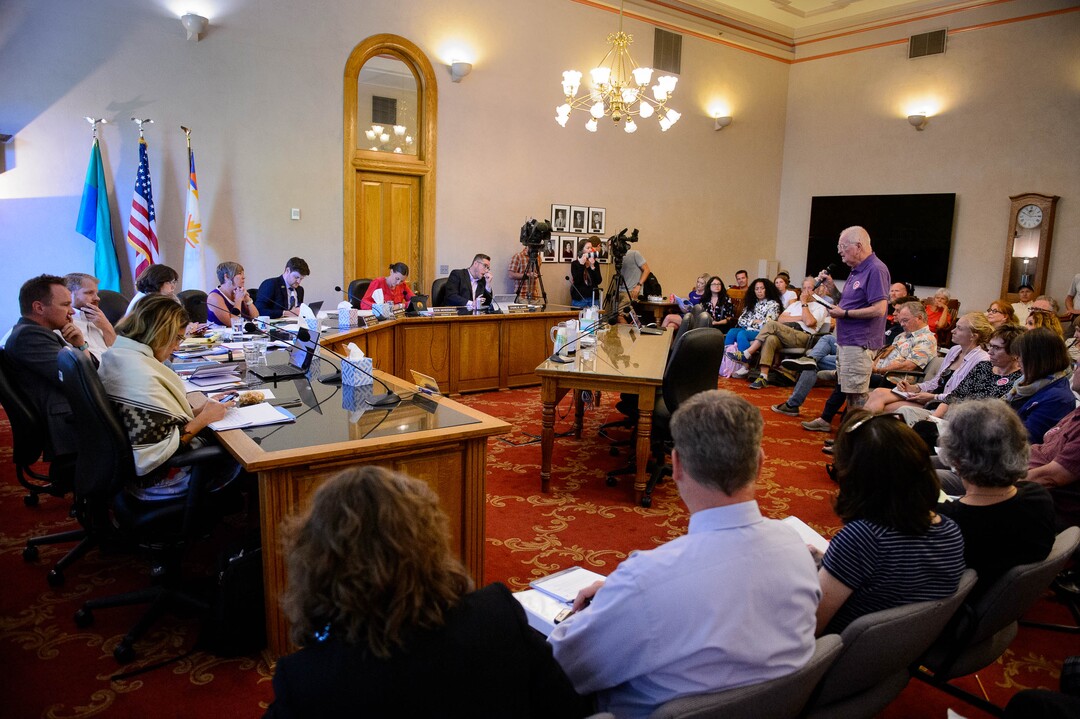 (Trent Nelson  |  The Salt Lake Tribune)  The Salt Lake City Council takes public comment on a proposal to grant tax subsidies to development in the city's northwest side, on Tuesday Aug. 20, 2019.
