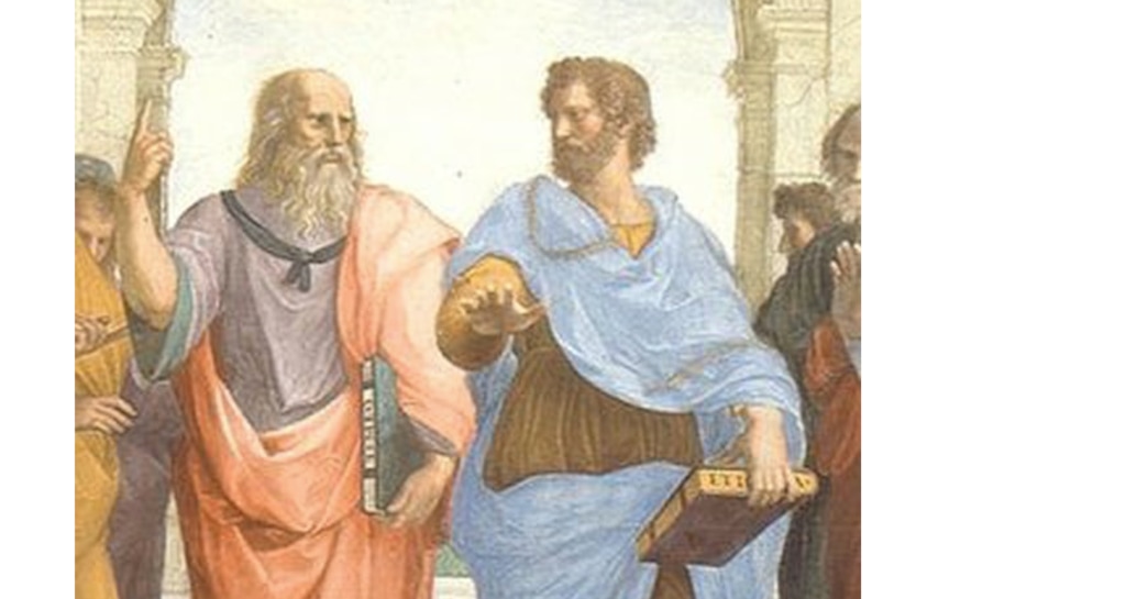 Plato, left, and Aristotle, detail from School of Athens by Raphael