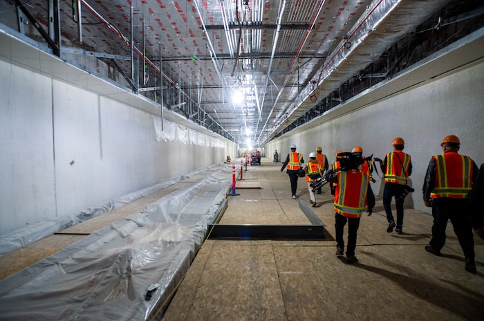 (Rick Egan  |  The Salt Lake Tribune)       Tunnel to the North concourse. In less than a year the Salt Lake City Department of Airports will open the first phase of the new Salt Lake International Airport, Monday, Sept. 23, 2019.